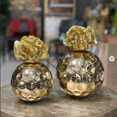 İkili Gold Mercanlı Gold Küpler