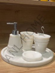Beyaz Mermer Banyo Seti