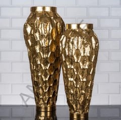 2 li metal vazo gold