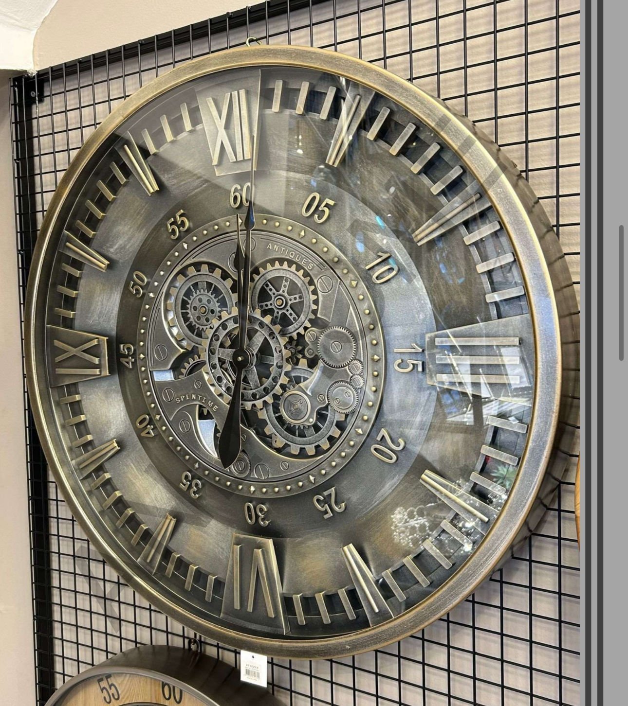 Metal Çarklı Duvar Saati 80cm