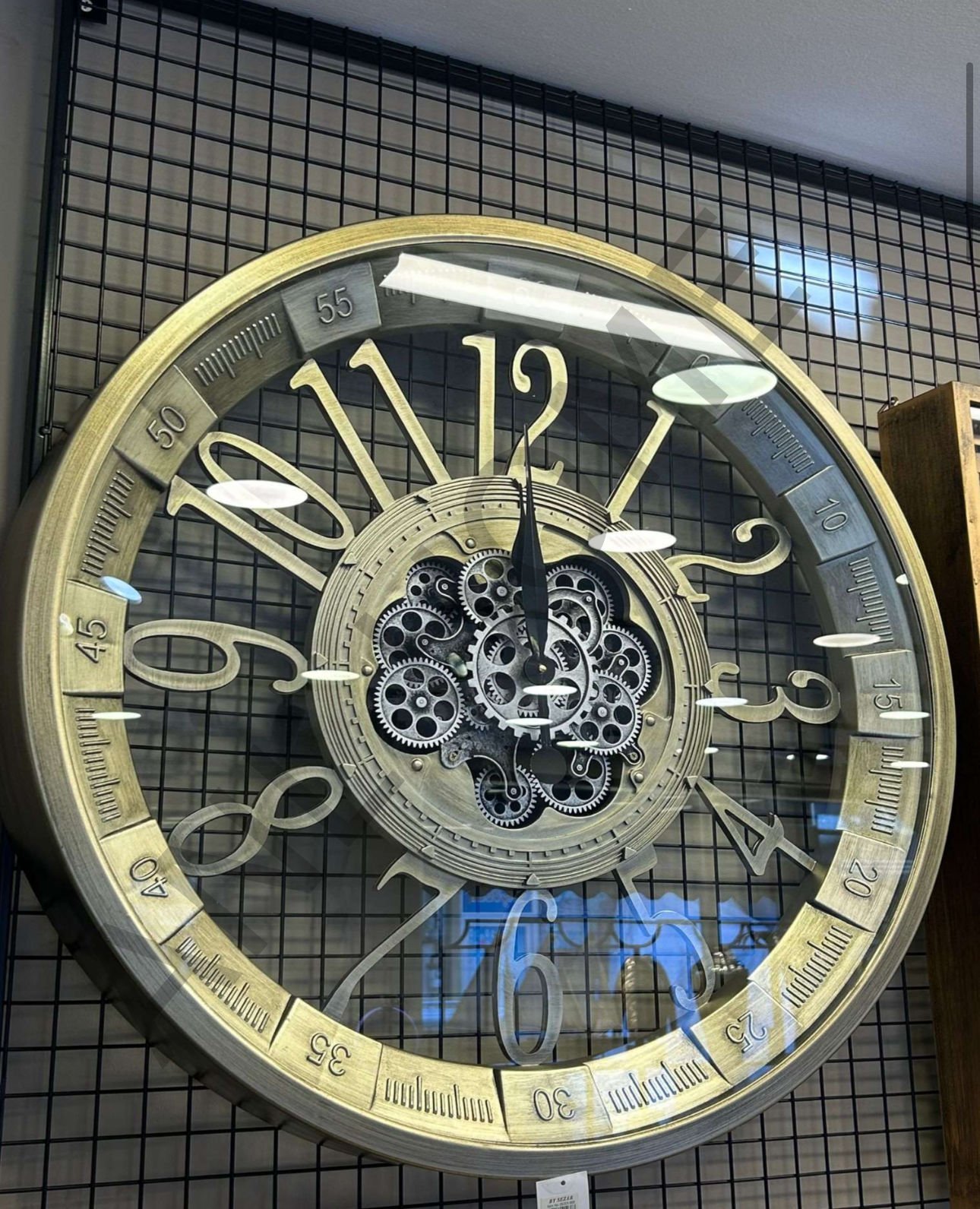 Metal Çarklı Duvar Saati 80cm