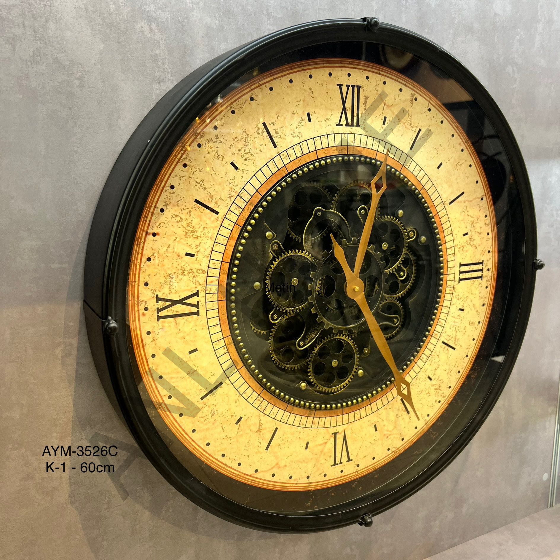 60 CM Metal Çarklı Saat ANL3526C