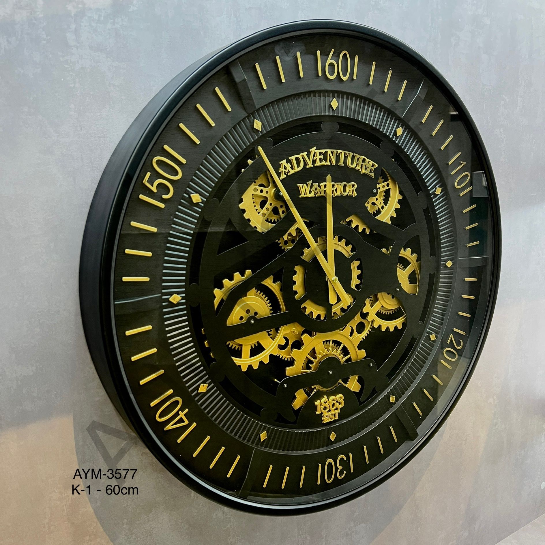 60 CM Metal Çarklı Saat ANL3577